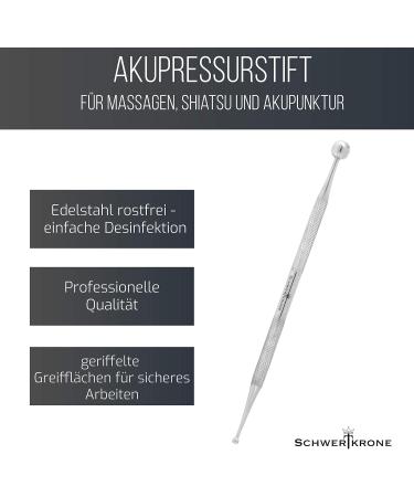 Sword Crown Acupuncture Pen - Stainless Steel Multi-Functional Acupressure & Massage Tool (13cm 3/7mm Ball Diameter) - Buy Online on GoSupps.com