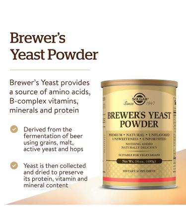 Solgar Brewer's Yeast Powder 14 oz (400 g) - Nutritional Superfood for Health & Wellness - Buy Online on GoSupps.com