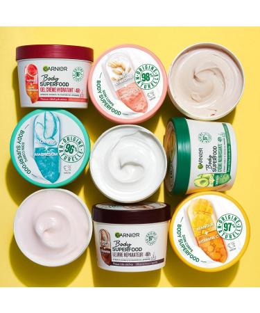 Garnier Body Superfood Nutri-Radiance Body Cream Vitamin C & Mango 48H Hydration 97% Natural Ingredients for All Skin Types 380 ml - Buy Online on GoSupps.com