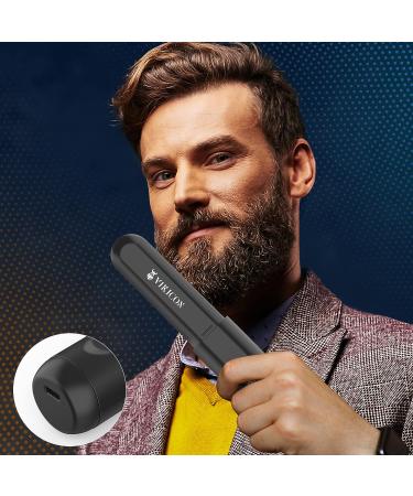 VIKICON Cordless Beard Straightening Heat Brush for Men - Portable Mini Hot Comb for Travel - Anti-Scald & Auto Shut Off - Unique Gift Idea - Buy Online on GoSupps.com
