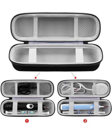 Travel Case for Electric Toothbrush - Durable Hard Case & Portable Storage Holder | Black Fabric - Buy Online on GoSupps.com
