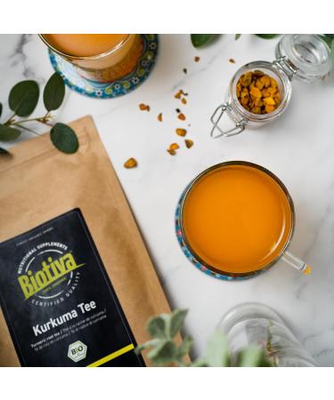  Biotiva Organic turmeric herbal tea 250 g - Premium dried turmeric root - Superfood - Packaged and controlled in Germany. Biotiva - Buy Online on GoSupps.com