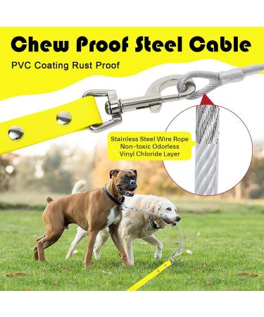 Waterproof Dog Drag Line - Chew-Proof Tie-Out Leash 15m for All Dog Sizes - Durable Training Line in Yellow - Buy Online on GoSupps.com