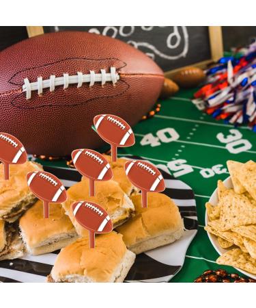 Tatuo 150 Pcs Football Cupcake Toppers Plastic Rugby Football Cupcake Picks Sports Ball Theme Football Cake Decorations for Football Themed Baby Shower Birthday Party Decoration Supplies - Buy Online on GoSupps.com