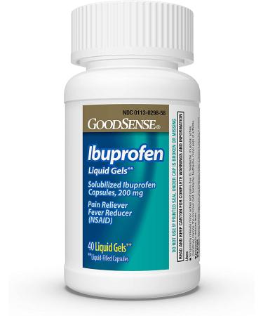 GoodSense Ibuprofen Liquid Gels 200 mg Pain Reliever/Fever Reducer - 40 Count (Pack of 1) - Buy Online on GoSupps.com