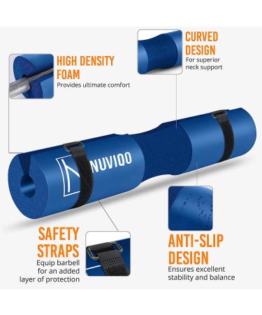 Barbell Pad for Squats and Lunges - Hip Thrust Cushion for Standard & Olympic Bars - Blue - Buy Online on GoSupps.com