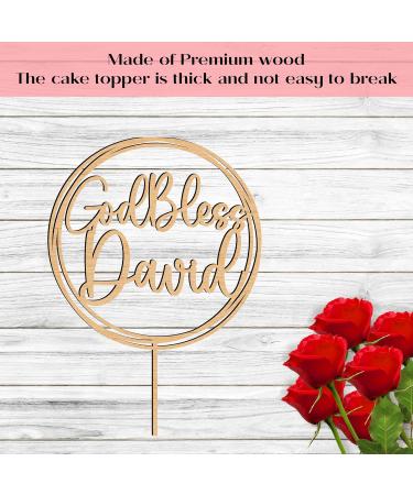 Trimming Shop Personalised 1 Pack God Bless Wooden Cake Topper Christening First Communion Customised Cake Pick Religious Baptism God Bless Cake Decorations Baby Shower Birthday Party Supplies Design 6 - Buy Online on GoSupps.com