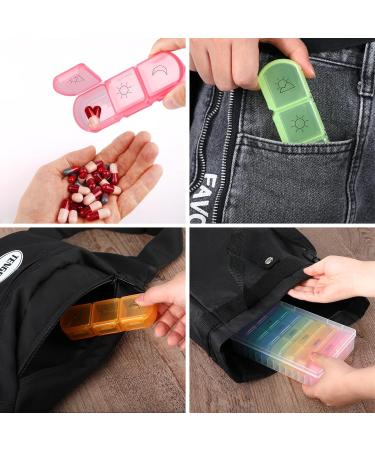 2-Times a Day Vibrant Pill Organizer | 7-Day Pill Case | High Capacity & Travel-Friendly | Ideal for Supplements Vitamins & Medications - Buy Online on GoSupps.com