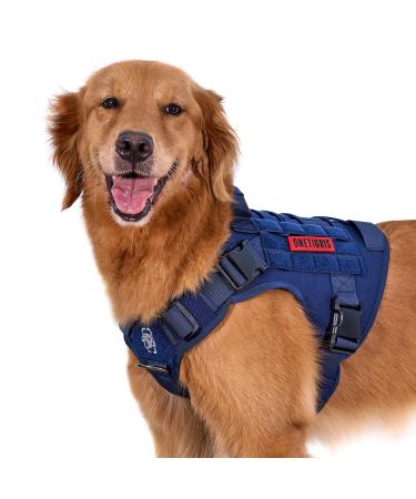 Oneigris dog harness Fire Watcher Tactical Dishes MoLL safety harness service dog dog vest with 1 handles and 2 no-pull D-ring 1000D nylon (L blue) L blue - Buy Online on GoSupps.com