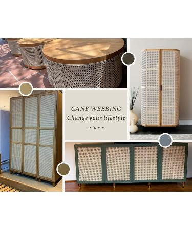 14 Width Natural Rattan Cane Webbing Roll - 12 Feet | Open Weave Wicker Material for Caning Projects - Buy Online on GoSupps.com