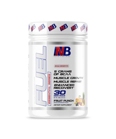 NutritionBizz BCAA Powder, 5 Grams of BCAAs Amino Acids, Post Workout Recovery Drink for Muscle Building, Recovery, and Endurance, 30 Servings (Fruit Punch)
