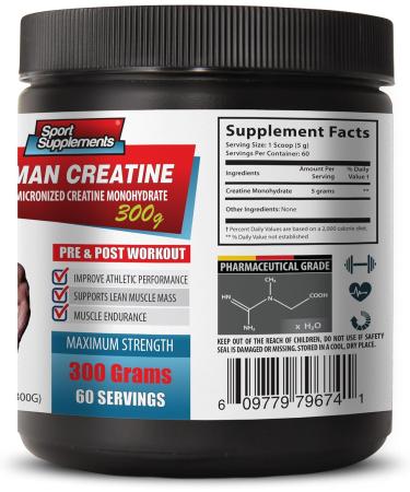 Muscle Pump Testosterone Booster - German CREATINE - 100% Pure MICRONIZED CREATINE MONOHYDRATE - Creatine for Bodybuilding - 1 Can 300 Grams (60 Servings) - Buy Online on GoSupps.com