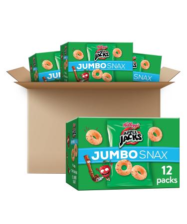 Kellogg's Apple Jacks Jumbo Snax, Cereal Snacks, On the Go, 12 - .45 oz bags (Pack of 4, 48 count total)
