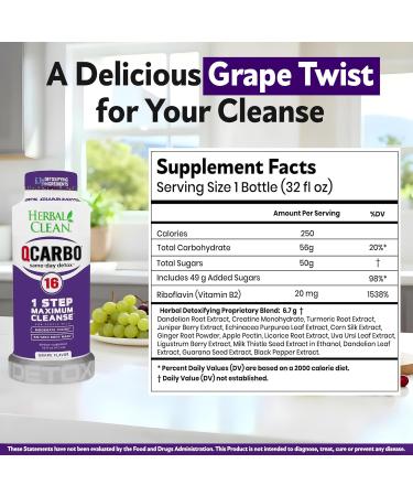 Herbal Clean Detox Cleanse Premium Same-Day Detox 16 Fl Oz - Grape Flavor - Buy Online on GoSupps.com