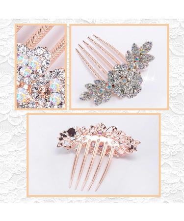 Bridal Bride Hair Accessories Flower Alloy Leaf Hair Pin Wedding Hair Piece Pins for Women Mother of Bride Handmade Comb Multicolored Hair Accessories for Wedding and Party - Buy Online on GoSupps.com