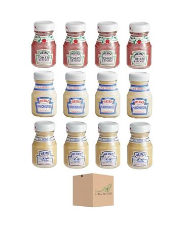 Heinz Mini Condiments Variety Pack- 12 Mini Glass Bottles Total- 4 Each of Heinz Mini Ketchup Bottles, Heinz Mayonnaise Mini Bottles, and Heinz Mini Dijon Mustard Bottles by Snackivore. - Buy Online on GoSupps.com