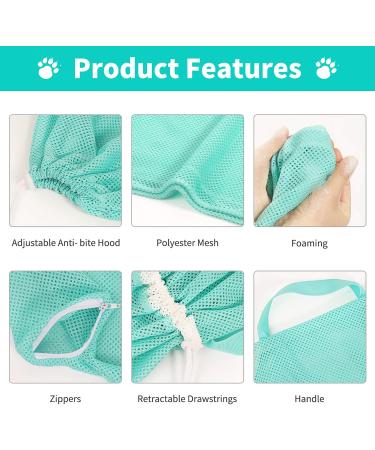 YLONG Cat Bathing Bag - Anti-Bite & Anti-Scratch Grooming Bag for Bathing, Nail Trimming, Medicine - Adjustable, Breathable & Multifunctional - Green - Buy Online on GoSupps.com