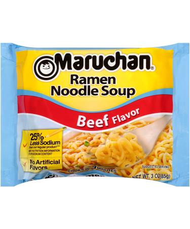 Maruchan Ramen Less Sodium Beef  3.0 Oz  Pack of 24 - Buy Online on GoSupps.com