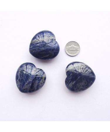 Manekieko Natural Sodalite Palm Worry Heart Stone - 40mm Healing Crystals for Love & Wellbeing | International Shipping - Buy Online on GoSupps.com