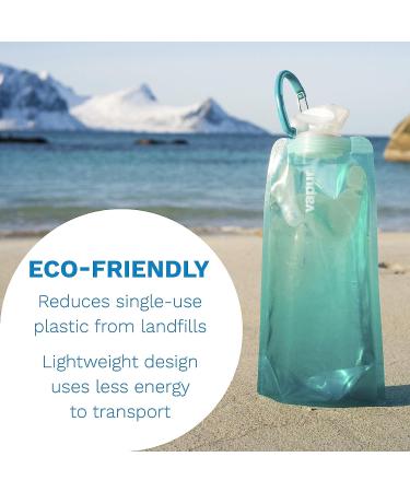 Vapur Solid Flexible Water Bottle with Carabiner - 1L (33 oz) Night Blue - Buy Online on GoSupps.com