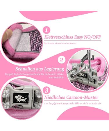 Reflective Cat Dishes with Leash - Adjustable Breakout-Proof Tableware Set for Cats & Small Dogs (Pink-Small) - Buy Online on GoSupps.com