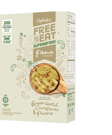 Cybele's Free to Eat Gluten Free & Grain Free Pasta | Superfood White, Elbows | High in Plant Based Protein | Dairy Free, Nut Free, Soy Free, Allergen Free, Non GMO, Vegan | 8oz Box (Pack of 1)