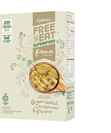 Cybele's Free to Eat Gluten Free & Grain Free Pasta | Superfood White, Elbows | High in Plant Based Protein | Dairy Free, Nut Free, Soy Free, Allergen Free, Non GMO, Vegan | 8oz Box (Pack of 1)