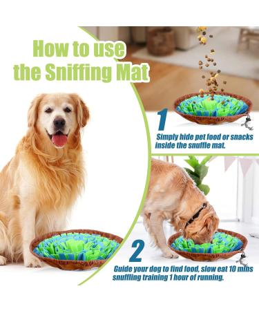 Snuffle Mat for Dogs Pet Snuffle Mat Food Sniffing Feeding Mat Natural Foraging Skills Slow Feeding Puppy Training Mat for Boredom and Stress Relief Encourages Dogs (Blue Green) - Buy Online on GoSupps.com