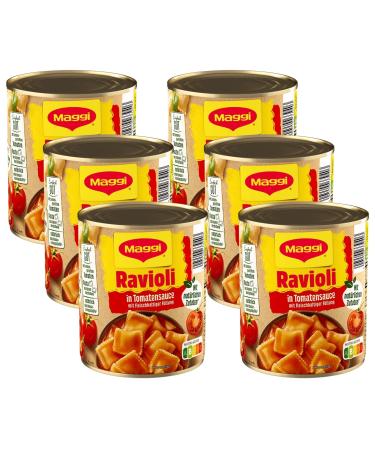 Maggi Ravioli in tomato sauce dumplings filled with spicy meat in fruity tomato sauce delicious ready dish ideal for camping 6 -pack (6 x 800g) - Buy Online on GoSupps.com