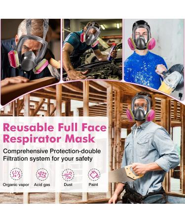 GSHUBB Full-Face Mask Respirator with 60926 Cartridges - Anti-fog Reusable Gas Cover Organic Vapor Masks Survival Nuclear Paint Mask for Painting Dust Formaldehyde Epoxy Resin Sanding Cutting welding - Buy Online on GoSupps.com