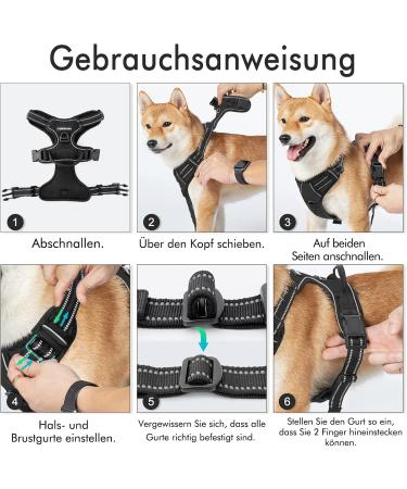 Rabbitgoo Medium Dog Harness - No Pull Adjustable Breathable Safe Control for Large Dogs - Black - Buy Online on GoSupps.com
