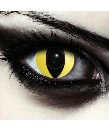 Design lenses colored yellow cat eyes Halloween costume contact lenses 1 pair (2 pieces) soft colored lenses without strength yellow cateye "