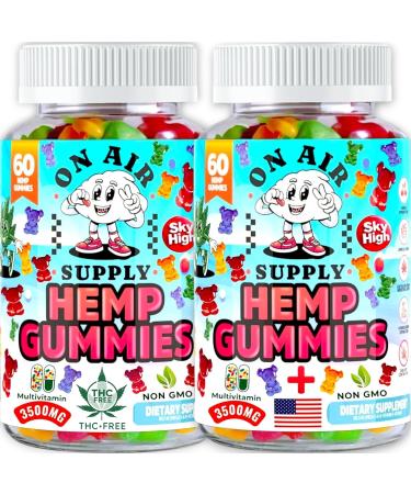 Hemp Gummies - High Potency 120ct. 3,500 MG Hemp Oil Bites For Stress Relief Sleep Support & Joint Comfort - Natural Calm & Relaxation, Vegan, Non-GMO Fruity Flavor Mix, Gluten Free Bites. Made In USA