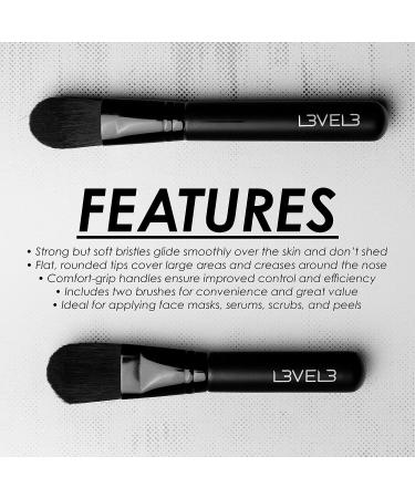 Level 3 Facial Mask Brushes Set - Professional Black Cosmetic Applicator for Scrub, Serum, Beauty and Skin Care - Buy Online on GoSupps.com