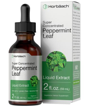 Horb ach Peppermint Leaf Extract Liquid | 2 Fl Oz | Alcohol Free Drops | Vegetarian | Non-GMO & Gluten Free Herbal Supplement