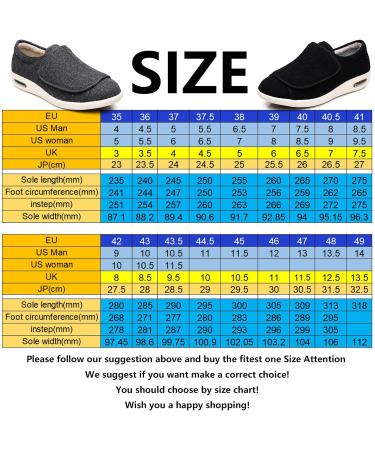 LGZY Women's Diabetic Walking Shoes - Fleece Thickening - Adjustable Strap - Plantar Fasciitis Slippers - Breathable Supportive Sneakers - Nizi Cloth Black 43.5 EU - Buy Online on GoSupps.com