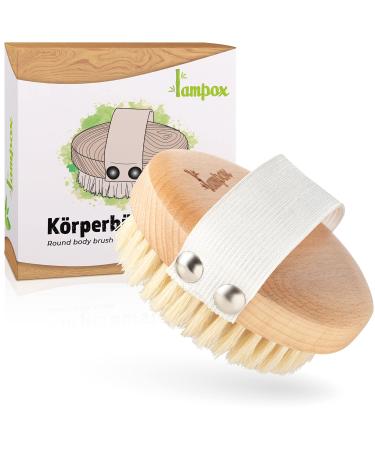 Lampox round body brush dry brush round peeling brush massage brush peeling body brush for removing dead skin improves lymph functions