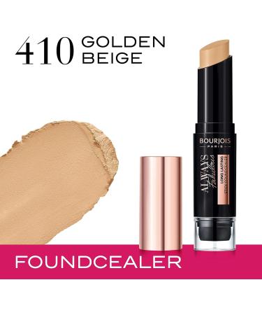 Bourjois Always Fabulous 24 Hour 2-in-1 Foundation and Concealer Stick with Blender - 410 Golden Beige | Pack of 1 - Buy Online on GoSupps.com