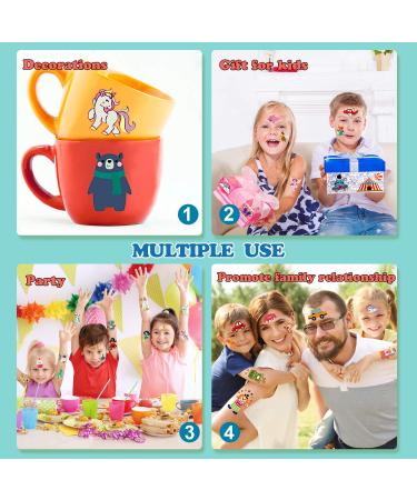 Partywind 380 Styles Luminous Tattoos for Kids - Temporary Tattoos Stickers with Unicorn, Mermaid, Dinosaur, and More - Glow Party Supplies for Boys and Girls - Buy Online on GoSupps.com