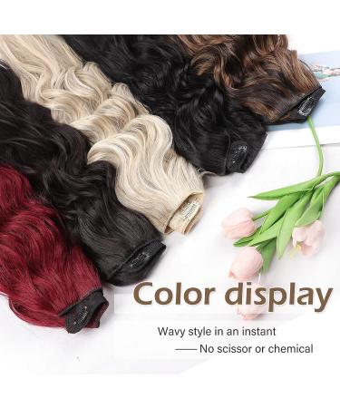 NANNAN Black Long Wavy U-Shaped Clip in Hair Extensions | 18 Inch Synthetic Hairpieces for Women - Buy Online on GoSupps.com
