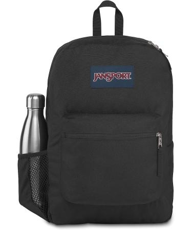 JanSport Cross Town School Backpack - Black | 17 x 12.5 x 6 | Simple Bookbag for Girls, Boys, Adults | 1 Main Compartment, Front Utility Pocket | Premium School Accessories - Buy Online on GoSupps.com
