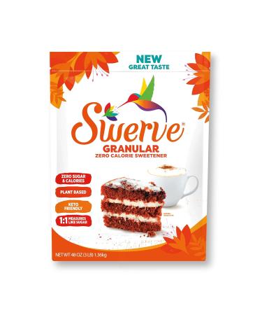 Swerve Ultimate Sugar Replacement Sweetener, Granular Sugar Substitute, Zero Calorie, Keto Friendly, Zero Sugar, Non-Glycemic, Gluten Free, 3 lbs Bag Granular Sugar 3 Pound (Pack of 1) - Buy Online on GoSupps.com