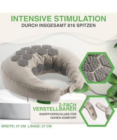 Backlaxx Acupressure Neck Horns | Flip Function & Buckwheat Filling | Natural Neck Pillow for Headaches & Tension | Ideal for Travel in Car & Aircraft | Nude Color - Buy Online on GoSupps.com