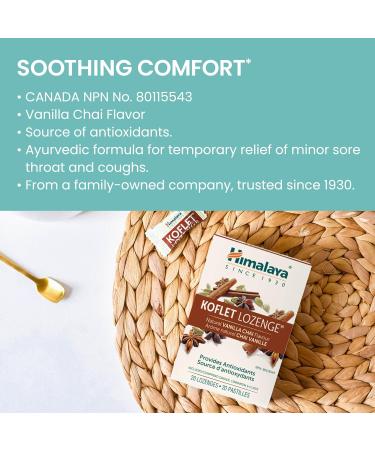 Himalaya Koflet Lozenges Vanilla Chai Flavor Provides Antioxidants Includes Ginger Cinnamon & Clove 20 Lozenges - Buy Online on GoSupps.com