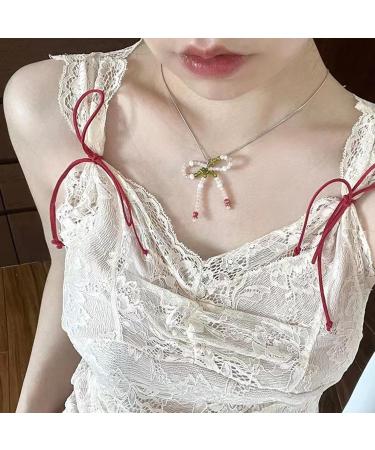 Shop Oralgos Handmade Colorful Pearl Necklace - Elegant Choker with Loop Trailer for Women - Buy Online on GoSupps.com