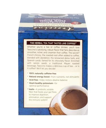 Teeccino Organic Dandelion Dark Roast Herbal Tea - Caffeine-Free, 10 Tea Bags (2.12 oz) - Buy Online on GoSupps.com