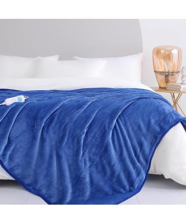 Coriwell thermal blanket heating ceiling with automatic switch -off - 180 200 cm flannel electrical thermal blankets 10 heating levels 10 Studen Timer - washable cuddly ceiling for bed with overheating protection - blue blue 200 180 cm