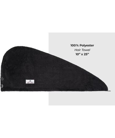 American Soft Linen Non Microfiber Hair Towel for Women - Black, 1 Pack | Hair Turban Wrap for Long Curly Anti-Frizz Hair - Buy Online on GoSupps.com