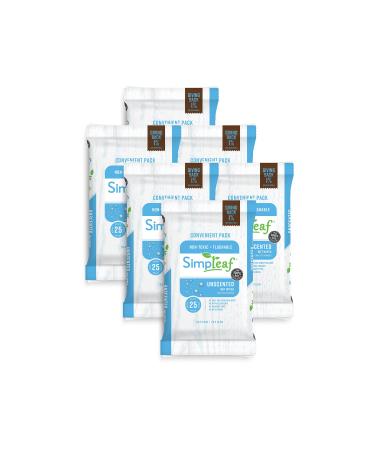 Simpleaf Flushable Wet Wipes | Eco- Friendly, Paraben & Alcohol Free | Hypoallergenic & Safe for Sensitive Skin | Unscented Soothing Aloe Vera Formula (6 Pack) Unscented  6 Pack (25 Count)