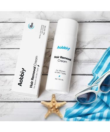 AOBBIY Hair Removal Cream for Women - Powerful & Effective Depilatory Cream - 10 Minutes - No Smell - Non-Irritating - For All Skin Types - 100ML - (Pack of 1) - Buy Online on GoSupps.com